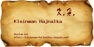 Kleinman Hajnalka névjegykártya
